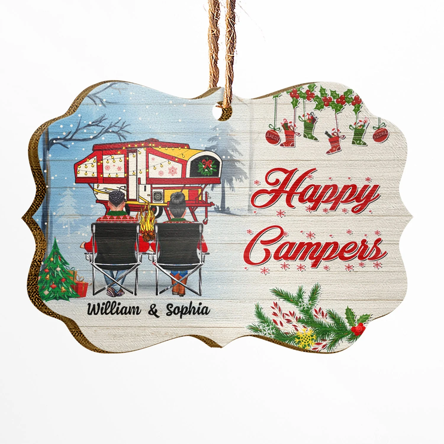 Home Is Where - Gift For Camping Lovers - Personalized Custom Wooden Ornament, Aluminum Ornament