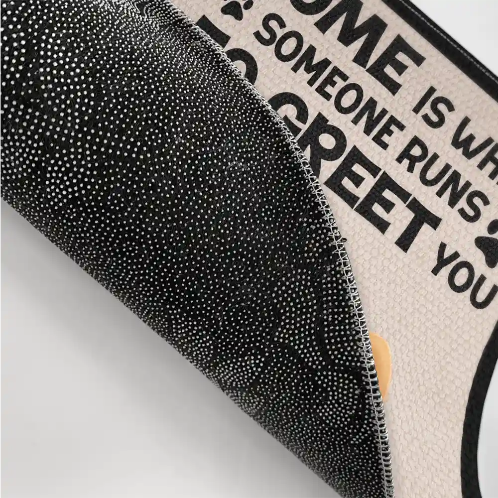 Home Is Where Someone Runs To Greet You Dog - Personalized Doormat - Image 3