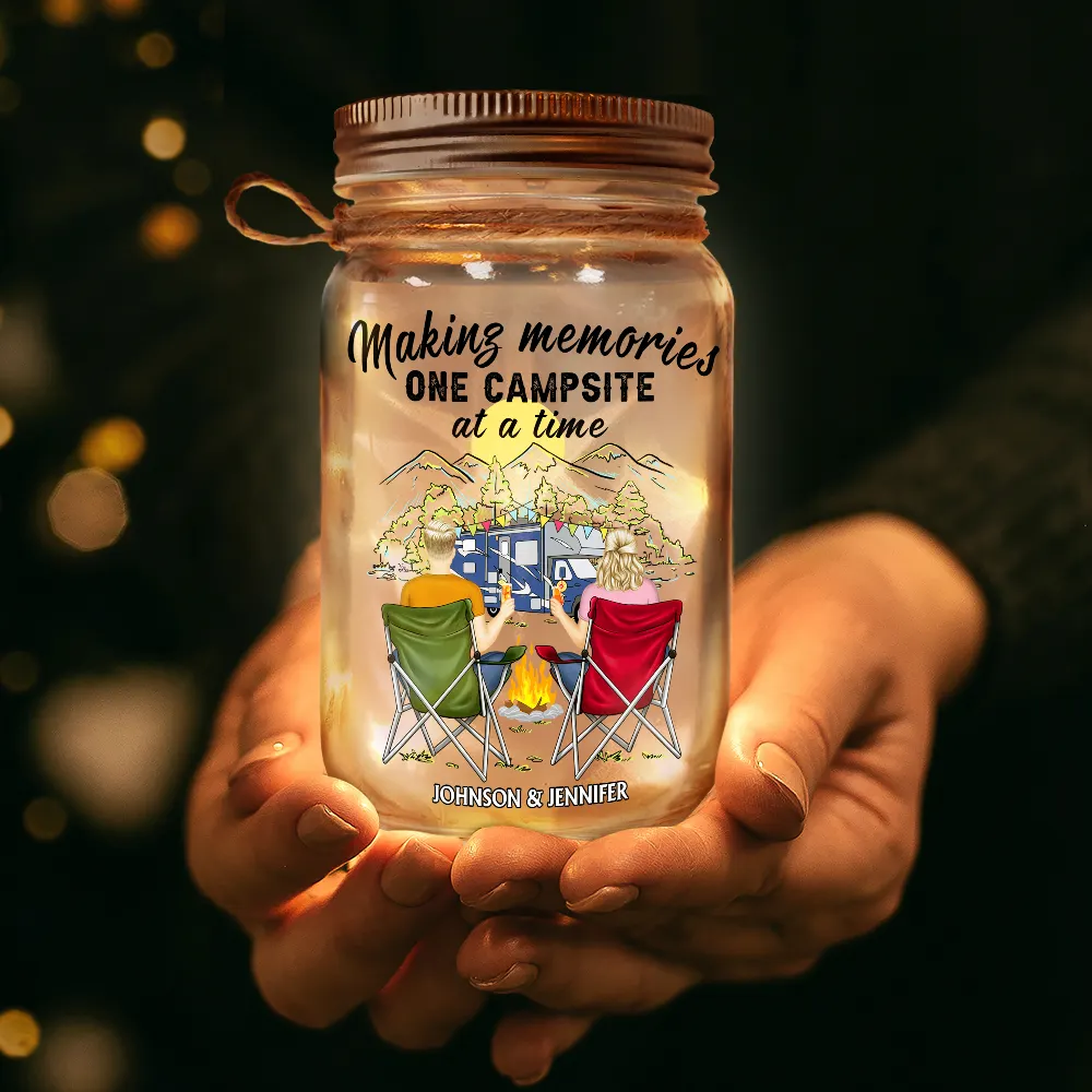 Home Is Where We Park It Camping - Personalized Mason Jar Light - Image 3