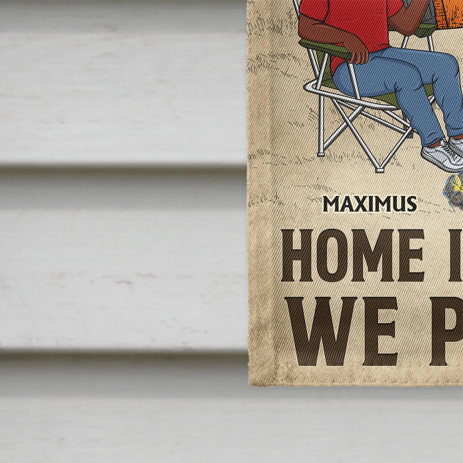 Home Is Where We Park It - Family Gifts For Couples, Husband, Wife, Camping Lovers - Personalized Flag - Image 4