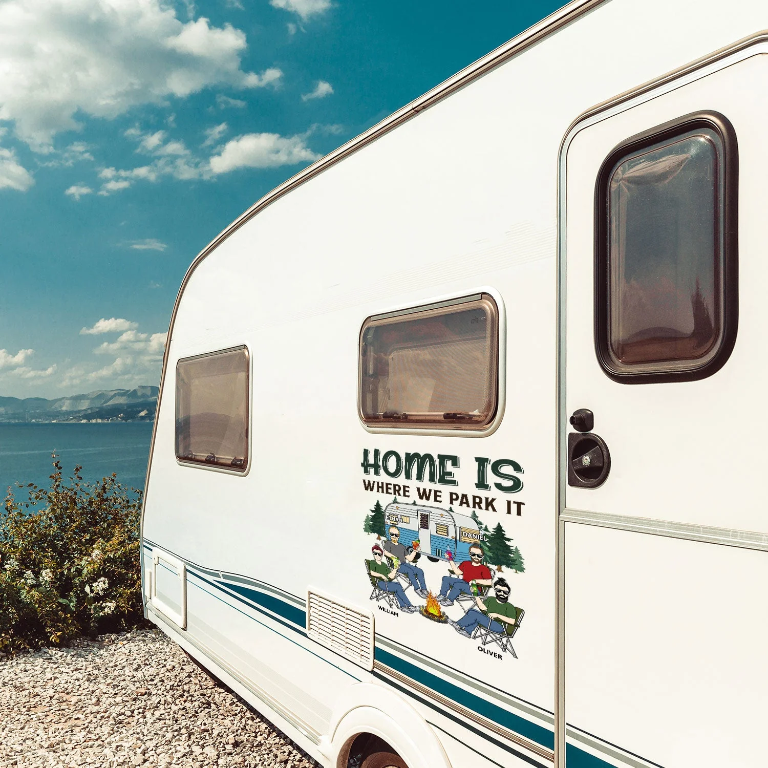 Home Is Where We Park It - Gift For Camping Lovers, Campers, Family - Personalized Camping Decal, Decor Decal - Image 3
