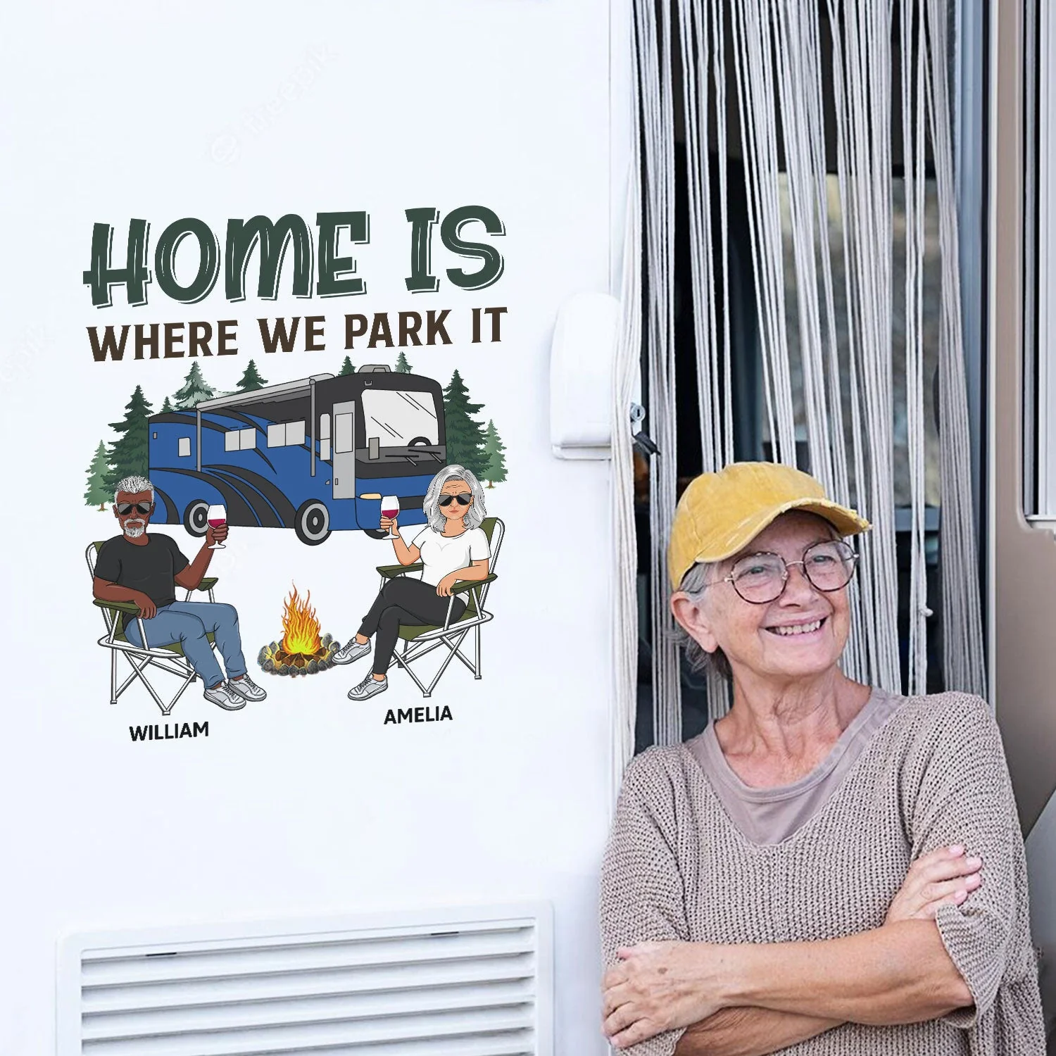 Home Is Where We Park It - Gift For Camping Lovers, Campers, Family - Personalized Camping Decal, Decor Decal - Image 5