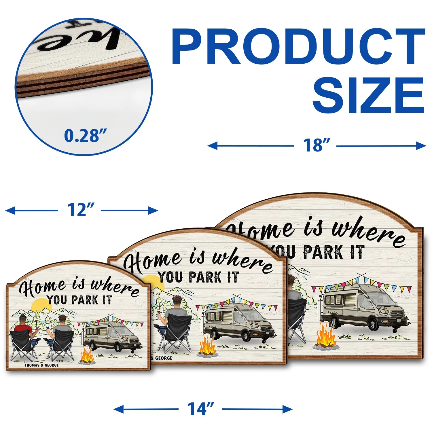 Home Is Where We Park It - Gift For Camping Lovers - Personalized Custom Shaped Wood Sign - Image 5