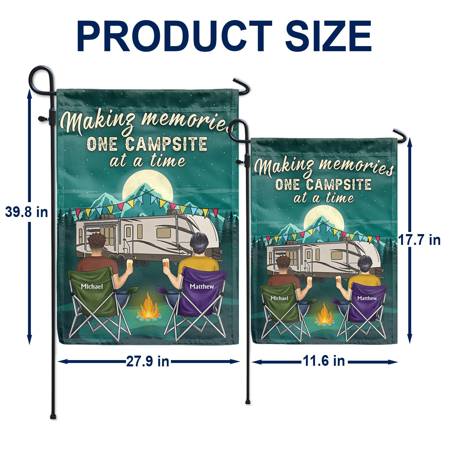 Home Is Where We Park It - Gift For Camping Lovers - Personalized Flag - Image 5