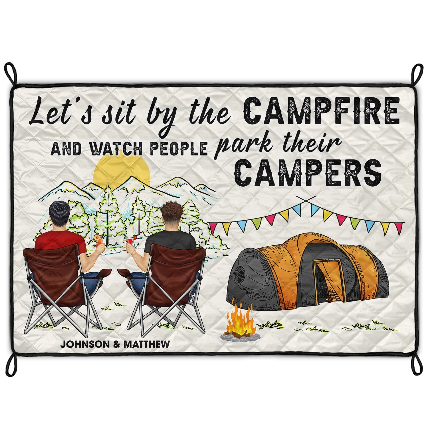 Home Is Where We Park It - Gift For Camping Lovers - Personalized Outdoor Waterproof Camping Picnic Blanket - Image 2