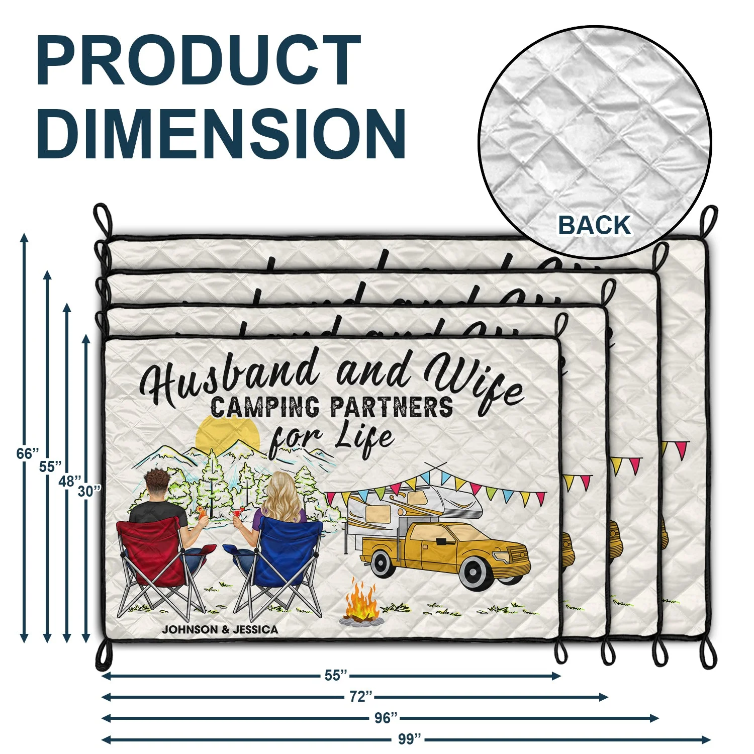 Home Is Where We Park It - Gift For Camping Lovers - Personalized Outdoor Waterproof Camping Picnic Blanket - Image 3
