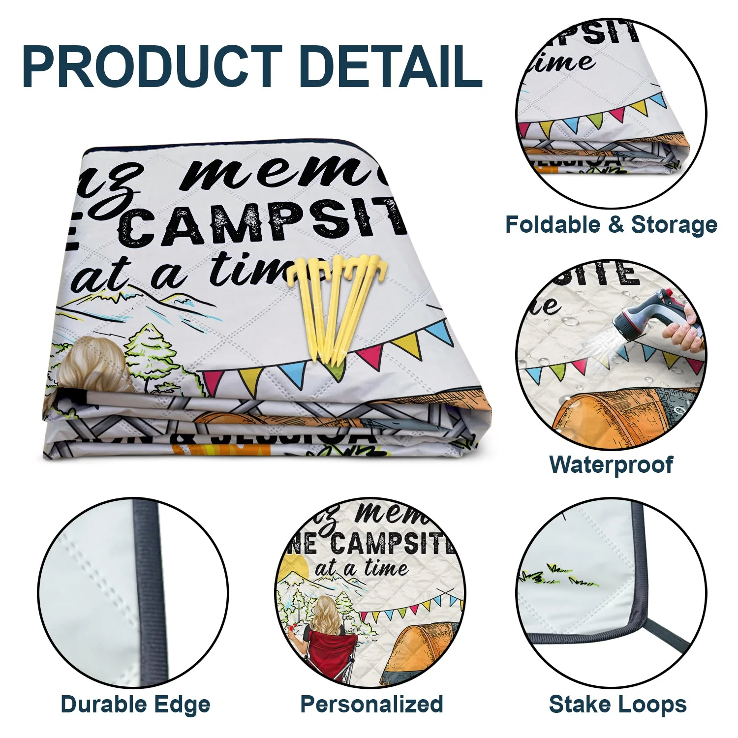 Home Is Where We Park It - Gift For Camping Lovers - Personalized Outdoor Waterproof Camping Picnic Blanket - Image 4