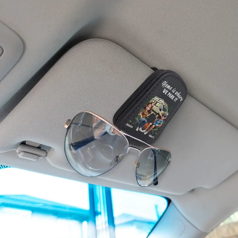 Home Is Where We Park It - Personalized Sunglasses Holder For Car Visor - Image 2