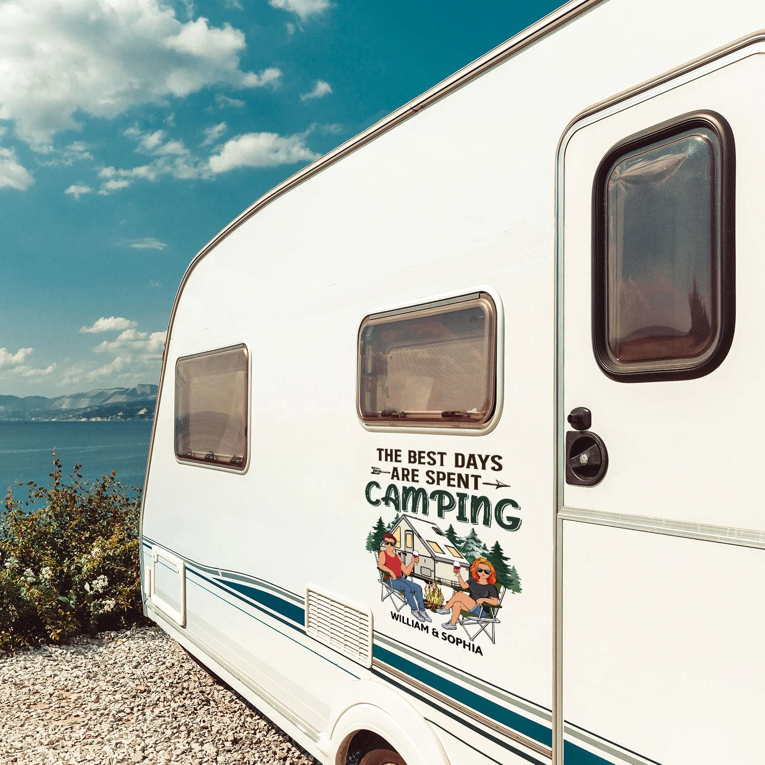 Home Is Where We Park It - Vacation, Traveling, Funny Gift For Couples, Camping Lovers - Personalized Camping Decal, Decor Decal - Image 3