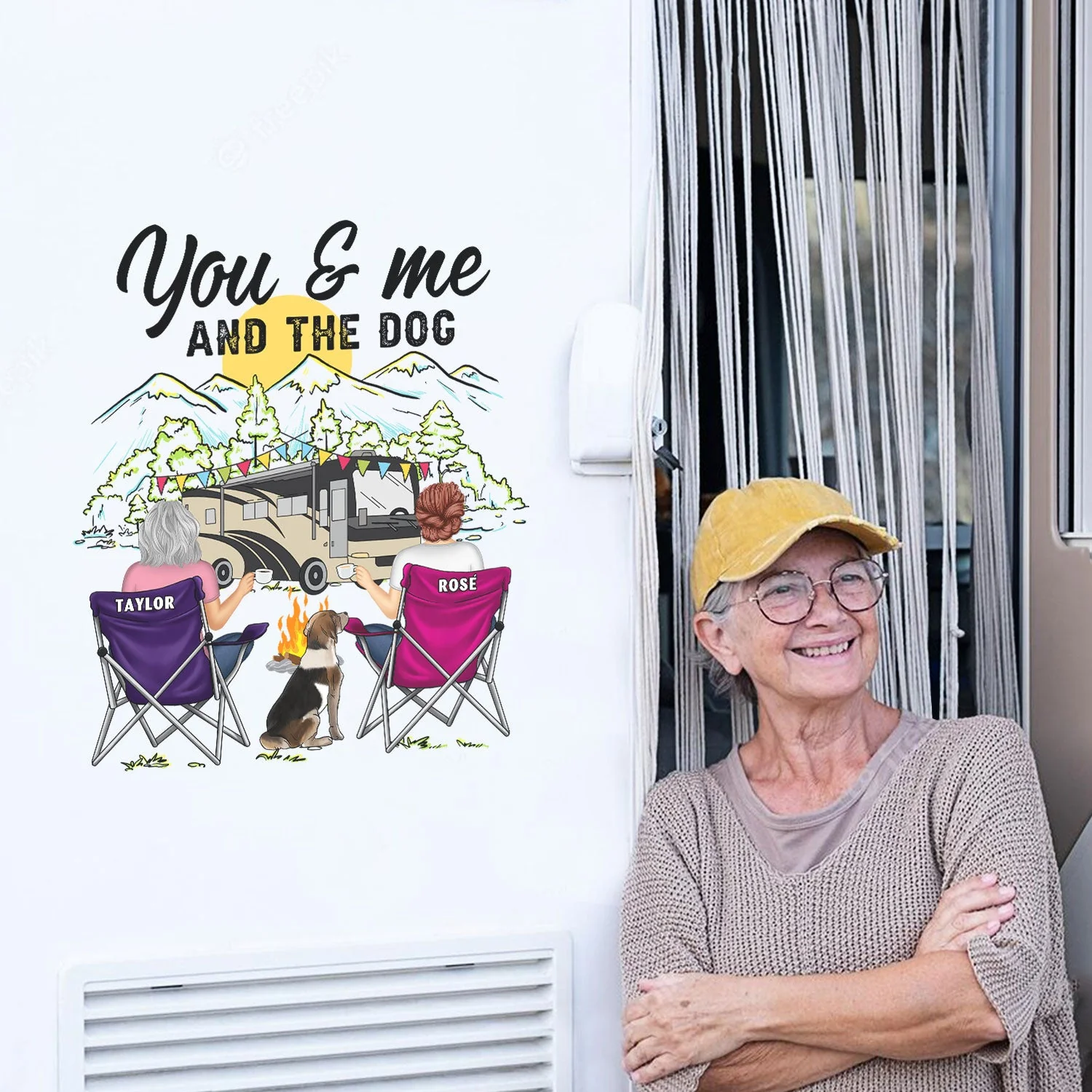 Home Is Where We Park It You And Me And The Dogs - Gift For Camping Lovers - Personalized Camping Decal, Decor Decal - Image 5