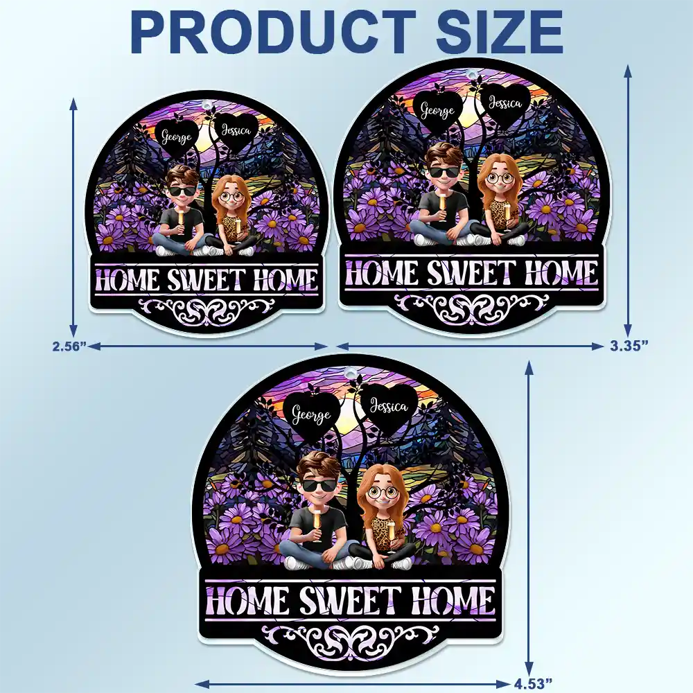 Home Sweet Home Family - Personalized Acrylic Car Hanger - Image 4