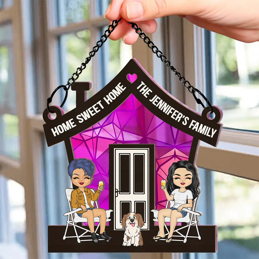 Home Sweet Home - Personalized Window Hanging Suncatcher Ornament - Image 2
