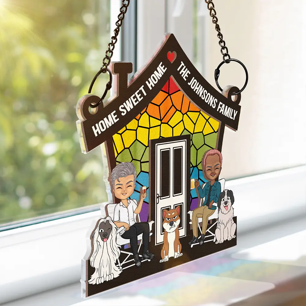 Home Sweet Home - Personalized Window Hanging Suncatcher Ornament - Image 3