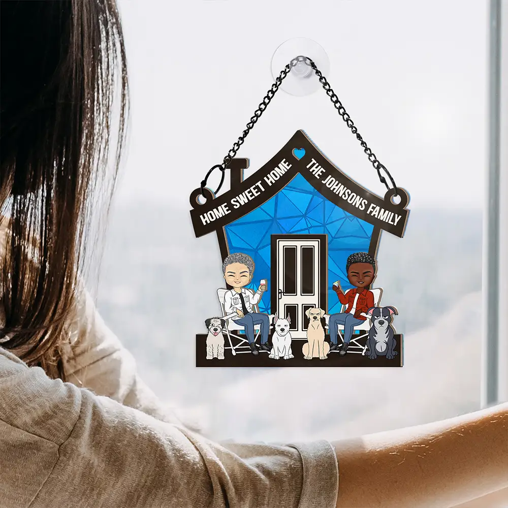 Home Sweet Home - Personalized Window Hanging Suncatcher Ornament - Image 4