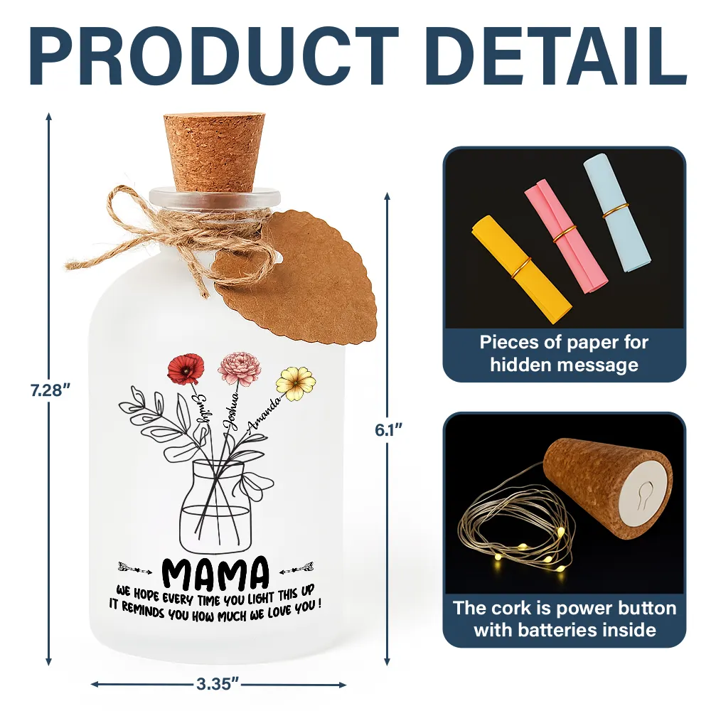 Hope Everytime You Light This Up Mom - Personalized Short Bottle Light - Image 5