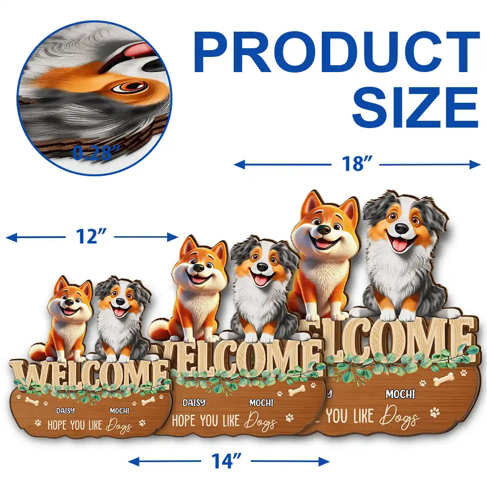 Hope You Like Dog Cat Pet Family 3D Effect - Personalized Custom Shaped Wood Sign - Image 5