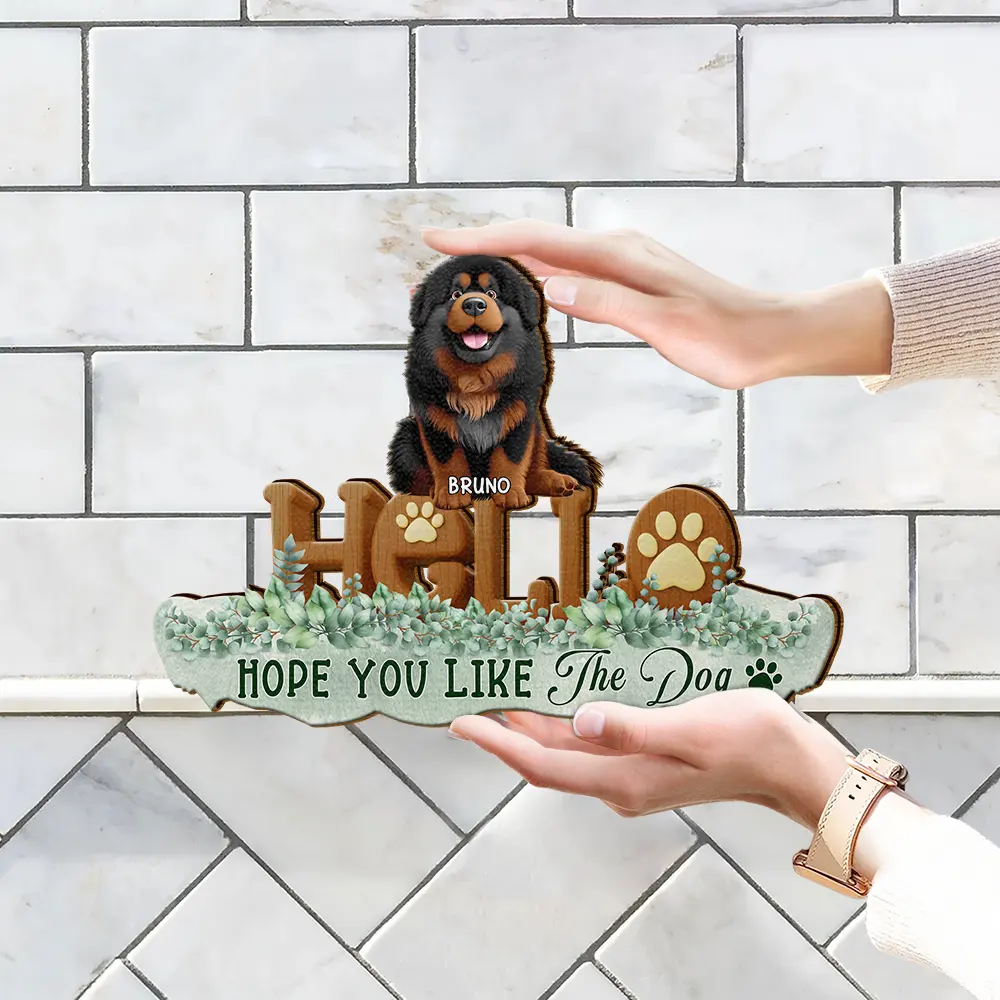 Welcome Hope You Like Dogs Cats - Personalized Custom Shaped Wood Sign - Image 4
