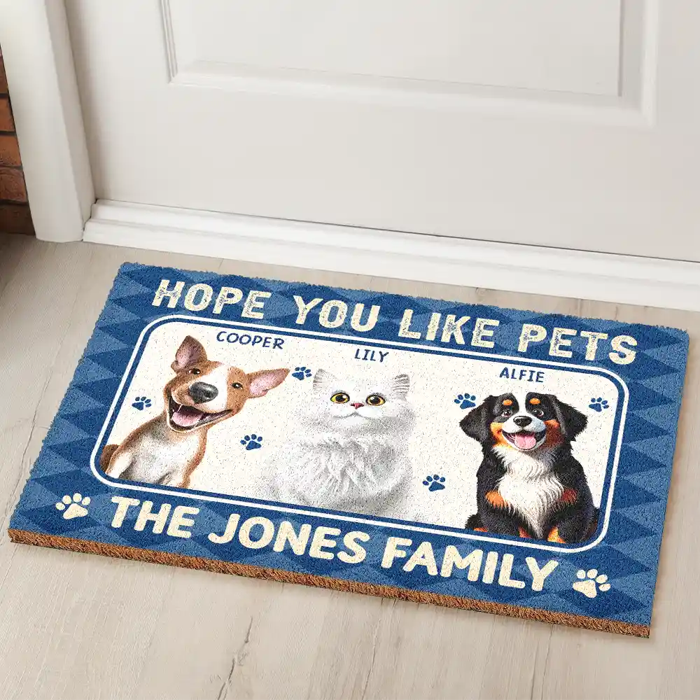 Hope You You Like Pets 3D Effect - Personalized Coconut Doormat - Image 2