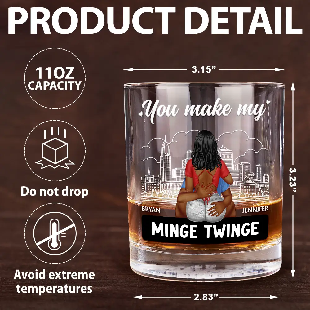 Hot Couple I Love Your Willy And You - Personalized Whiskey Glass - Image 5