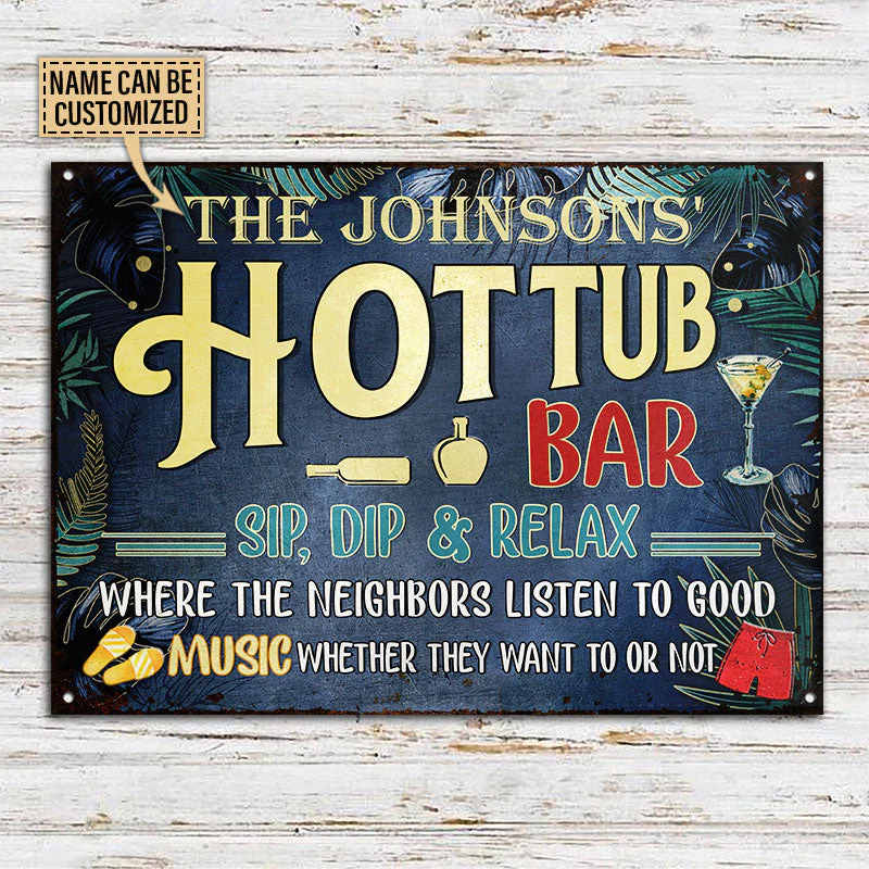 Hot Tub Bar Good Music, Outdoor Hot Tub Decor, Custom Classic Metal Signs - Image 3