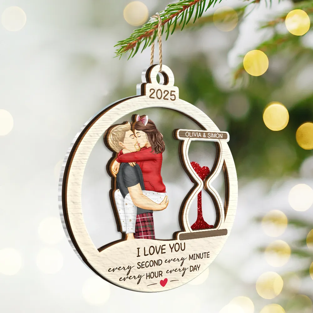 Hourglass Every Second Every Minute - Personalized 2-Layered Mix Ornament - Image 2