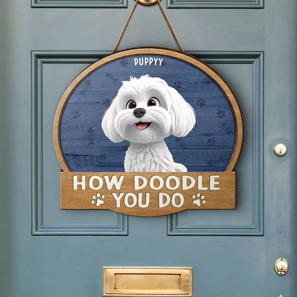How Doodle You Do - Personalized Custom Shaped Wood Sign - Image 3
