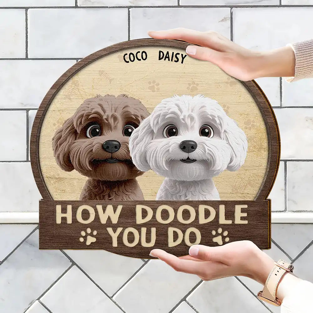 How Doodle You Do - Personalized Custom Shaped Wood Sign - Image 4