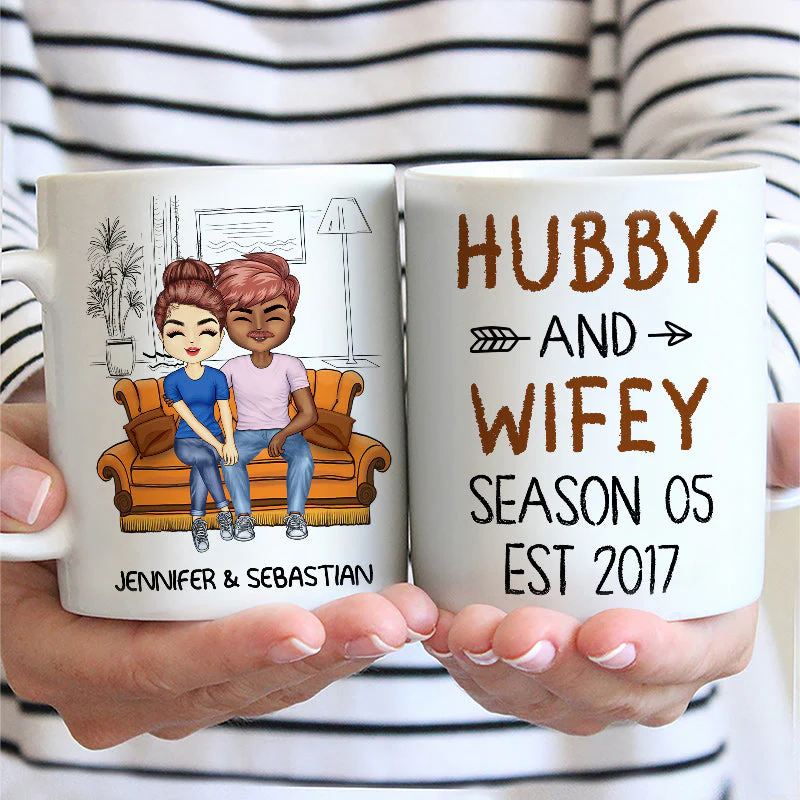 Hubby And Wifey Season Married Couple - Anniversary Gift - Personalized Custom Mug - Image 2