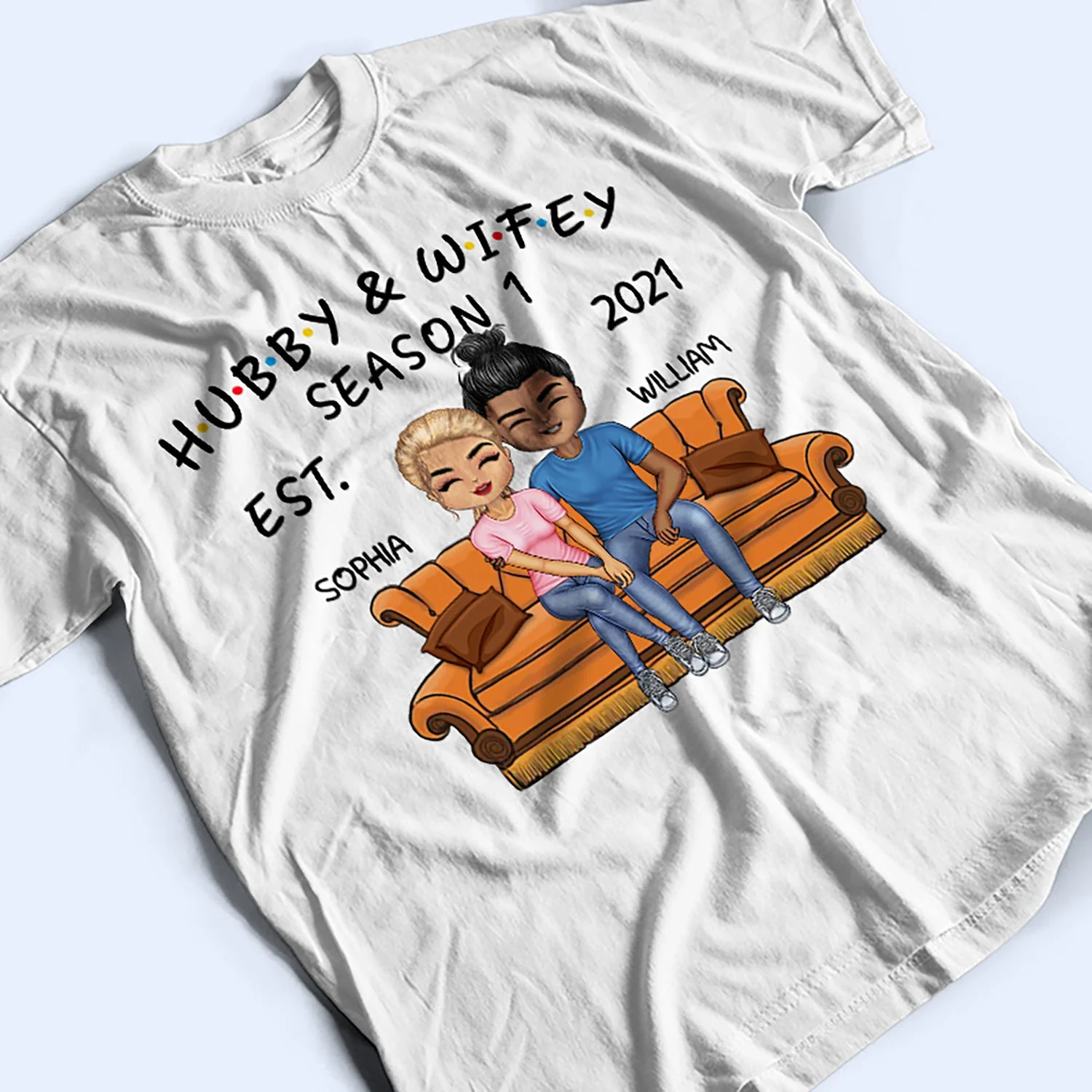 Hubby And Wifey Seasons - Birthday, Anniversary Gift For Spouse, Lover, Husband, Wife, Boyfriend, Girlfriend, Couple - Personalized Custom T Shirt - Image 3