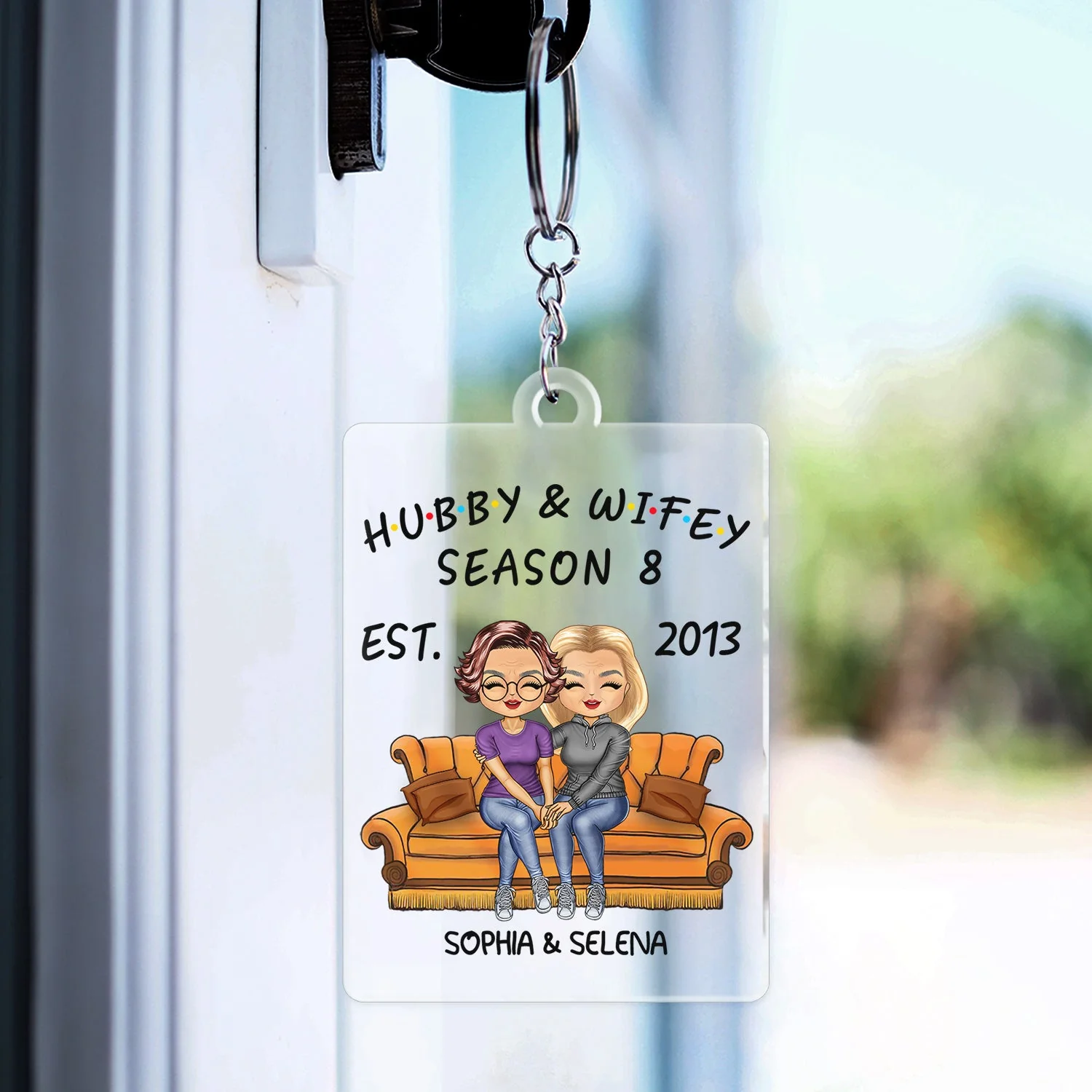 Hubby And Wifey Seasons - Birthday, Anniversary Gift For Spouse, Lover, Husband, Wife, Boyfriend, Girlfriend, Couple - Personalized Custom Acrylic Keychain - Image 3