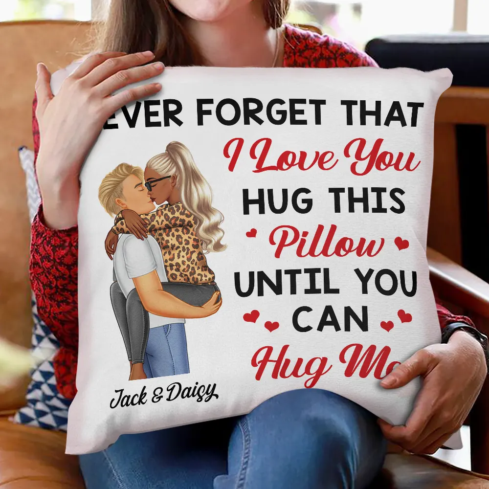 Hug This Pillow Until You Can Hug Me Couples - Personalized Pillow - Image 2