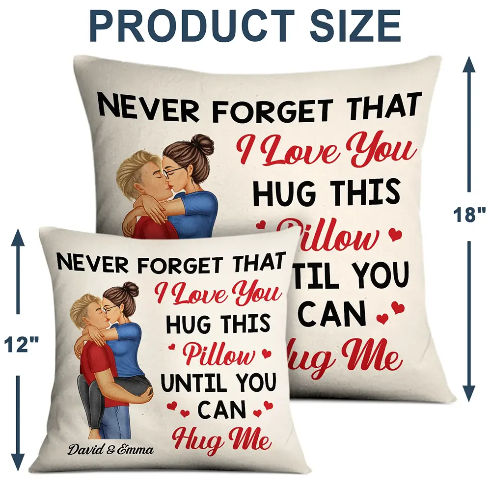 Hug This Pillow Until You Can Hug Me Couples - Personalized Pillow - Image 4