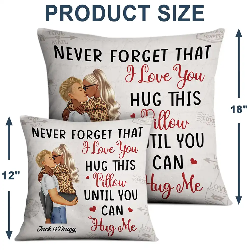 Hug This Pillow Until You Can Hug Me Couples Vintage - Personalized Pillow - Image 4