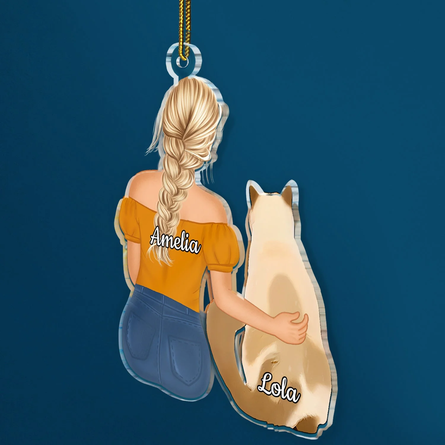Hugging Pet - Christmas Gift For Dog Lovers, Cat Lovers - Personalized Cutout Acrylic Ornament - Image 2