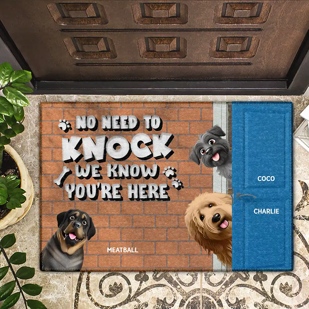 Humans No Need To Knock - Personalized Doormat - Image 2
