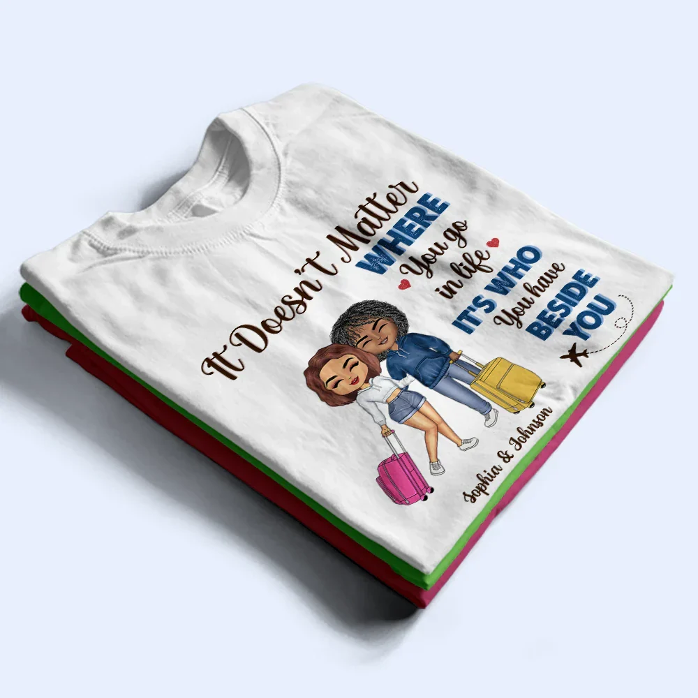 Husband And Wife Adventure Partners For Life - Personalized T Shirt - Image 2