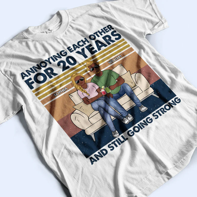 Husband And Wife Annoying Each Other - Gift For Couples - Personalized Custom T Shirt - Image 3