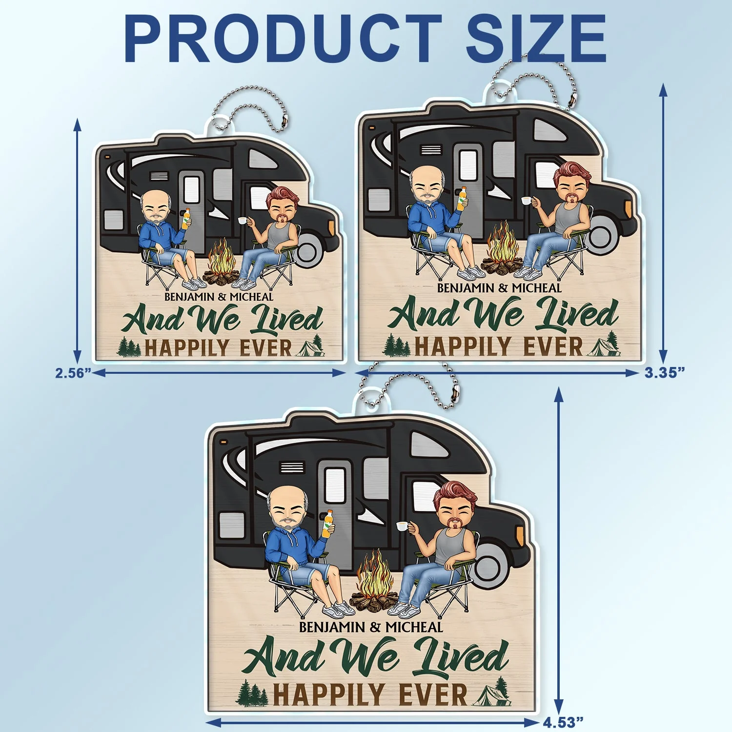 Husband And Wife Camping Partners For Life - Gift For Camping Couples - Personalized Acrylic Car Hanger - Image 4