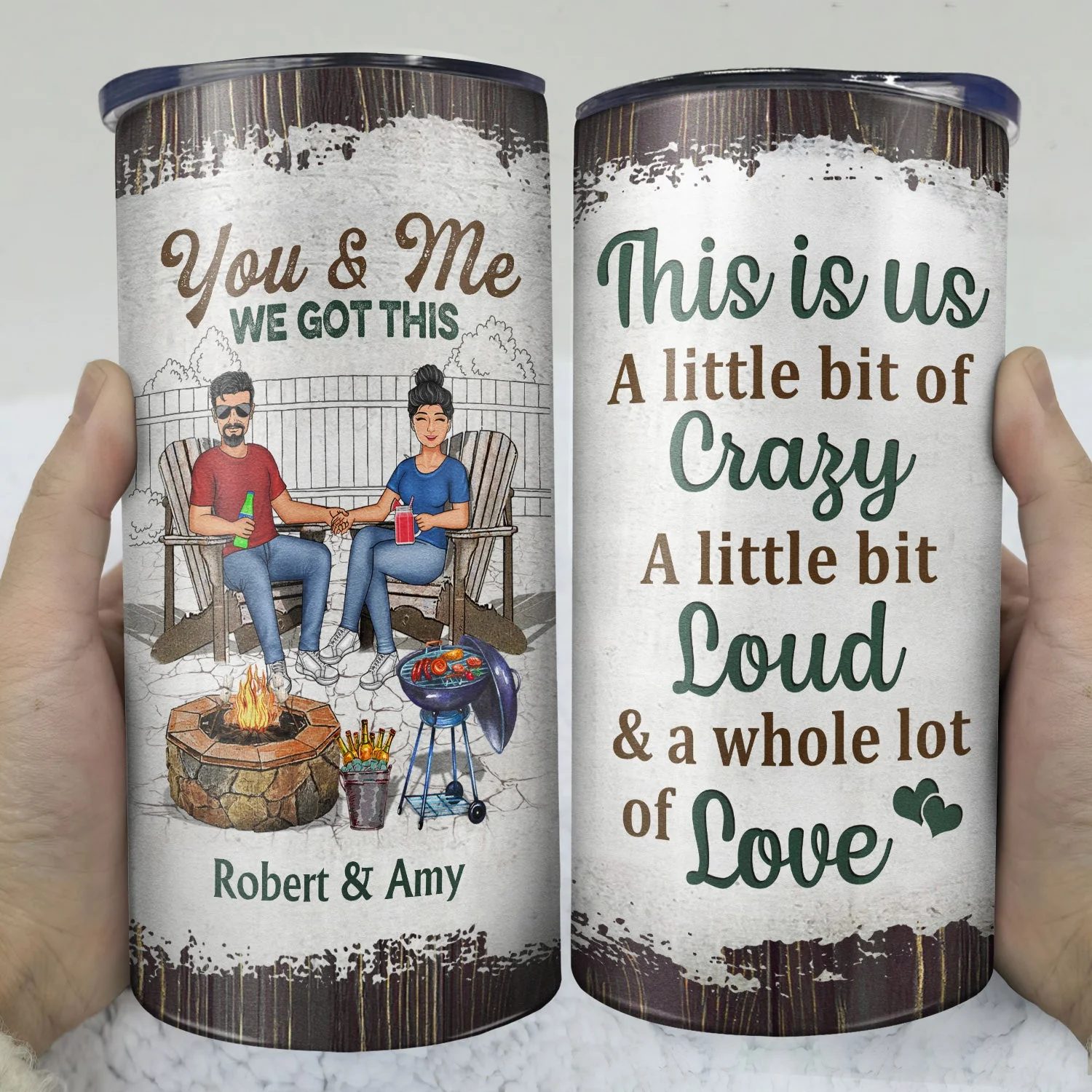 Husband And Wife Drinking Buddies For Life - Loving Gift For Couples - Personalized Custom 4 In 1 Can Cooler Tumbler - Image 3