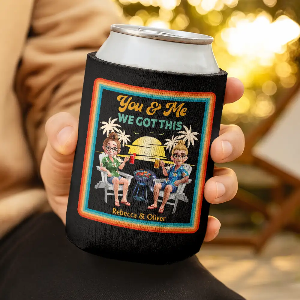 Husband And Wife Drinking Buddies For Life - Personalized Can Cooler Sleeve - Image 3