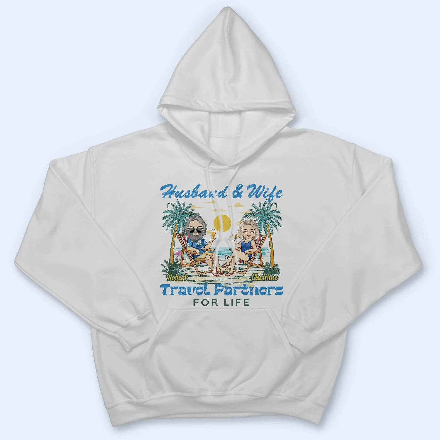 Husband And Wife Travel Partners For Life Beach Traveling - Birthday, Anniversary, Travel, Vacation Gift For Couple, Parents - Personalized T Shirt - Image 4
