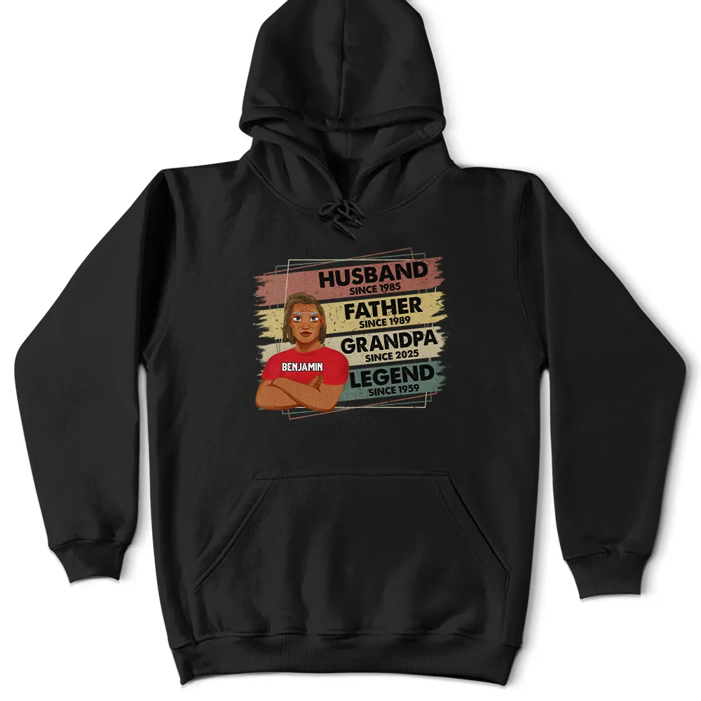 Husband Father Grandpa Legend - Personalized T Shirt - Image 4