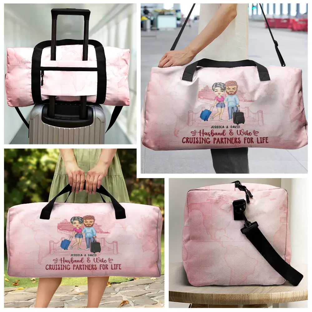 Husband & Wife Cruising Partners For Life - Personalized Duffle Bag - Image 3