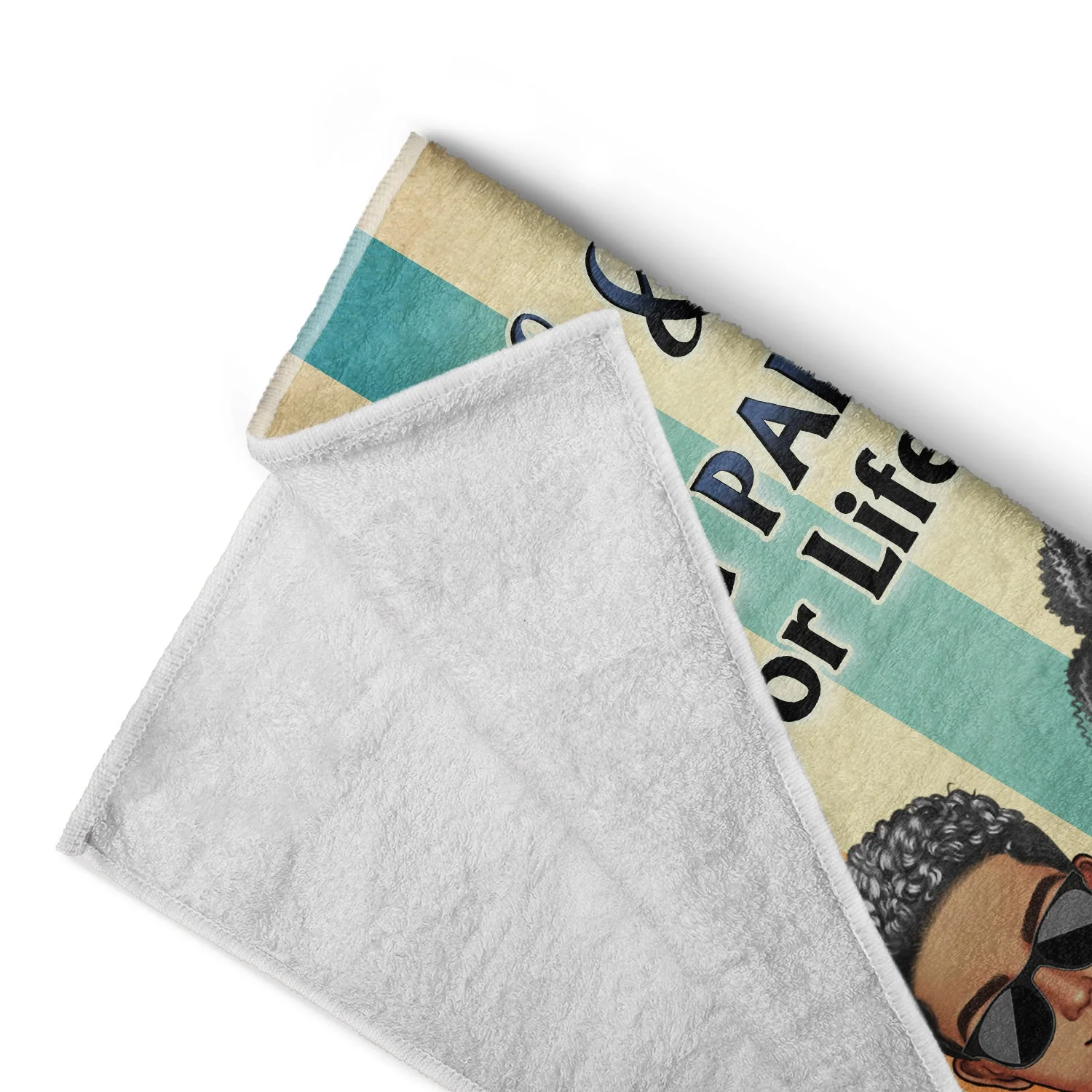 Husband & Wife Travel Partners For Life Traveling Beach Poolside Swimming Picnic Vacation - Birthday, Funny Gift For Her, Him, Couples, Family - Personalized Custom Beach Towel - Image 4