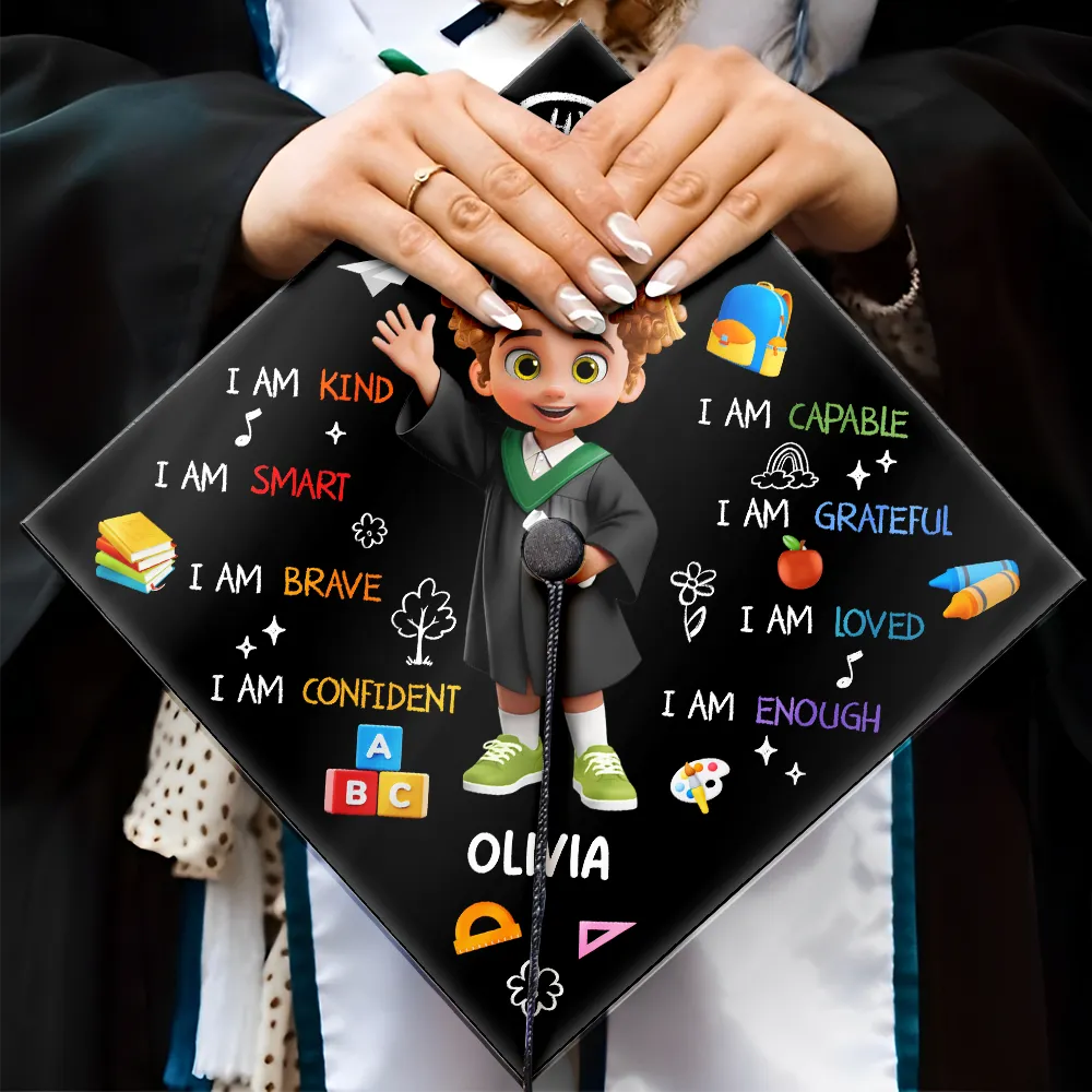 I Am A Pre-K Kindergarten Graduate - Personalized Graduation Cap Topper - Image 4