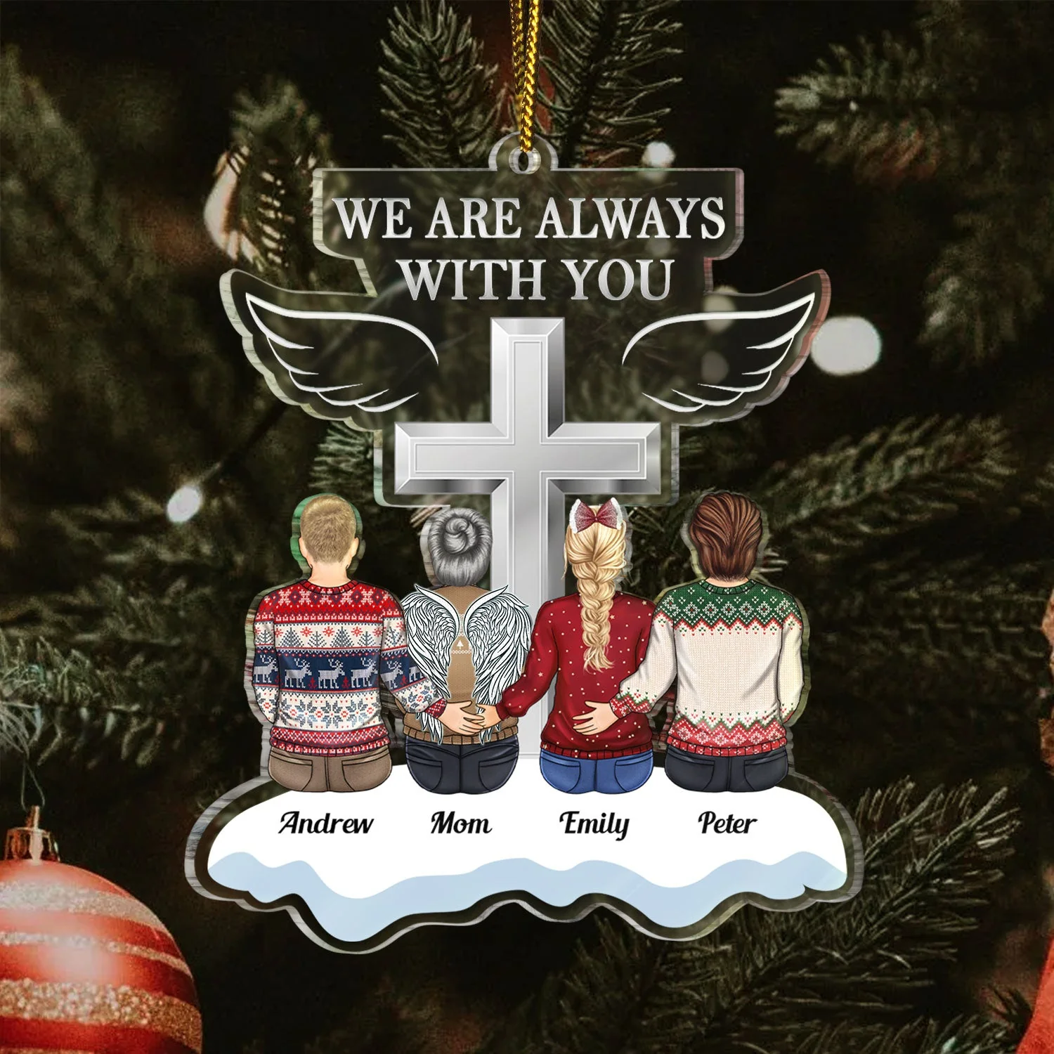 I Am Always With You - Christmas Keepsake, Memorial Gift For Family - Personalized Cutout Acrylic Ornament - Image 3