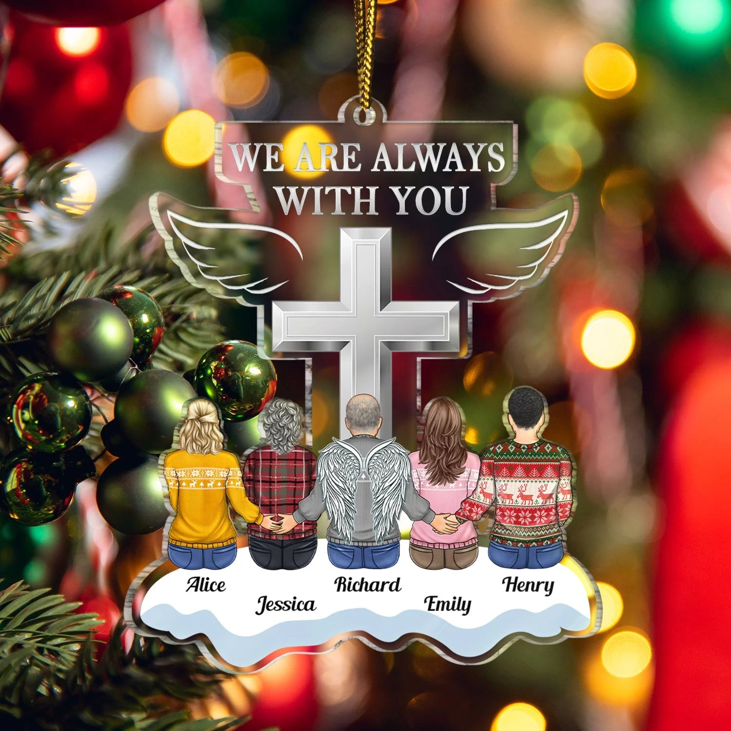 I Am Always With You - Christmas Keepsake, Memorial Gift For Family - Personalized Cutout Acrylic Ornament - Image 5
