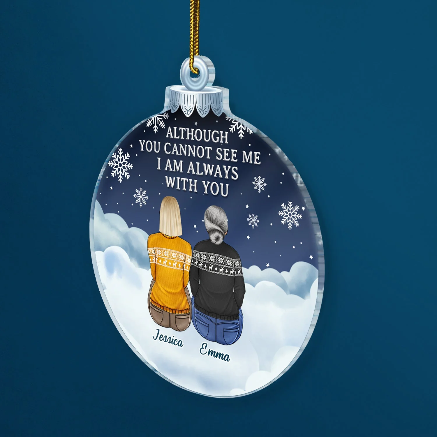 I Am Always With You - Christmas Memorial Gift For Family - Personalized Custom Shaped Acrylic Ornament - Image 2