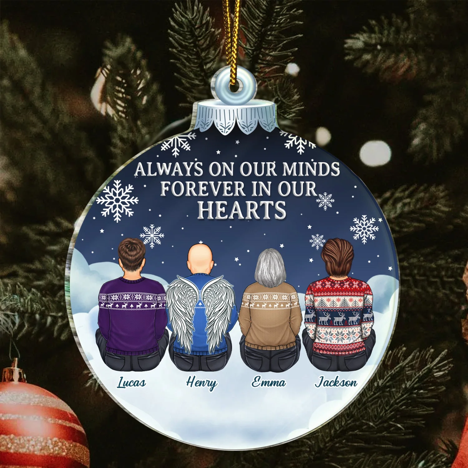 I Am Always With You - Christmas Memorial Gift For Family - Personalized Custom Shaped Acrylic Ornament - Image 3