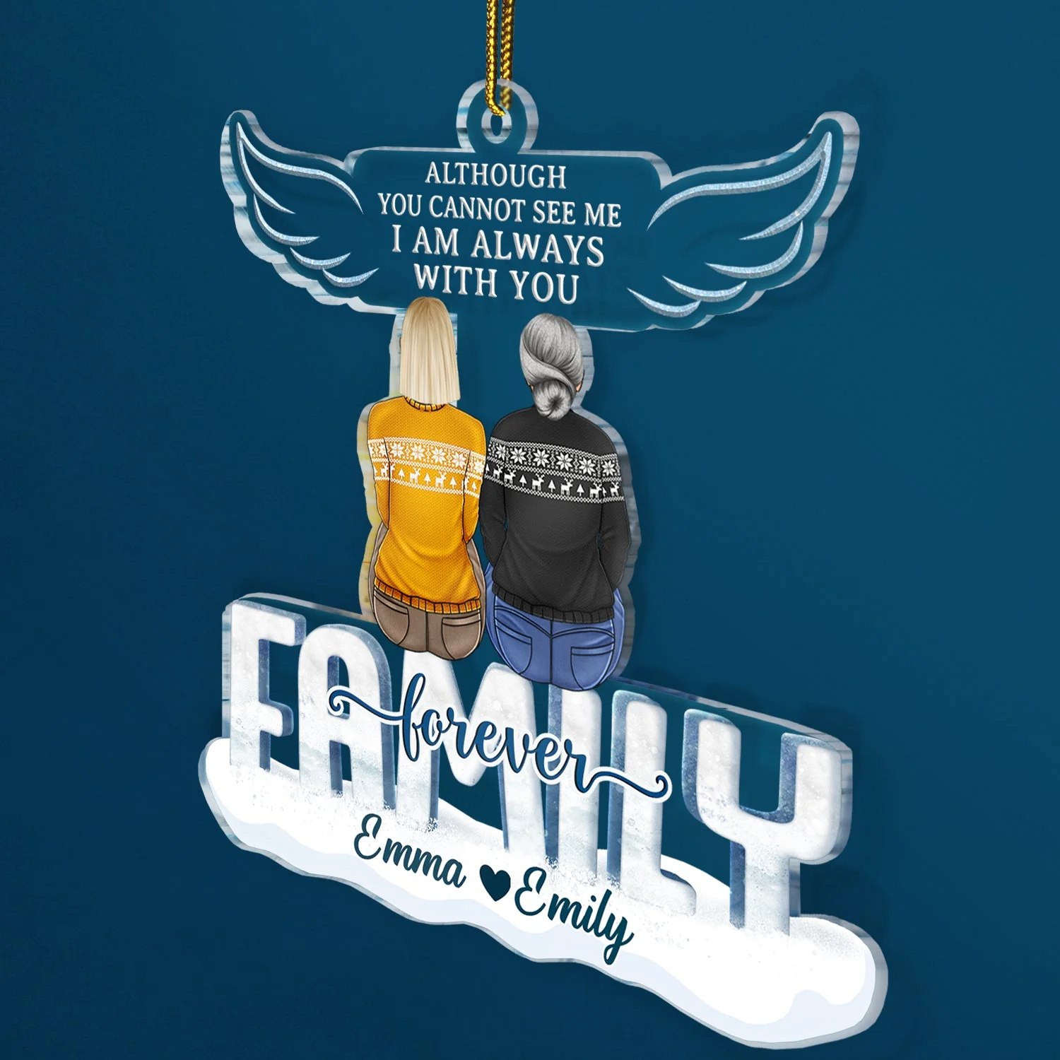 I Am Always With You - Christmas Memorial Gift For Family - Personalized Cutout Acrylic Ornament - Image 2